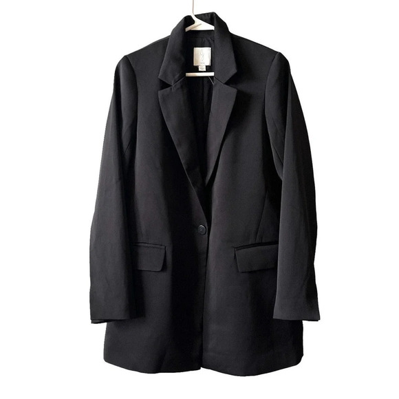 Joie Black Shiny Boyfriend Relaxed Fit Blazer Jacket Women’s Size 2 - Picture 3 of 10